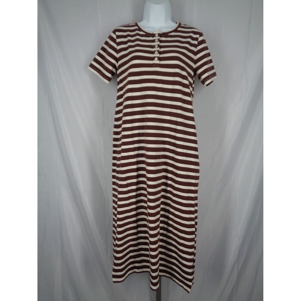 Duffield Lane Brown Stripe Midi Milan Dress Size Small New